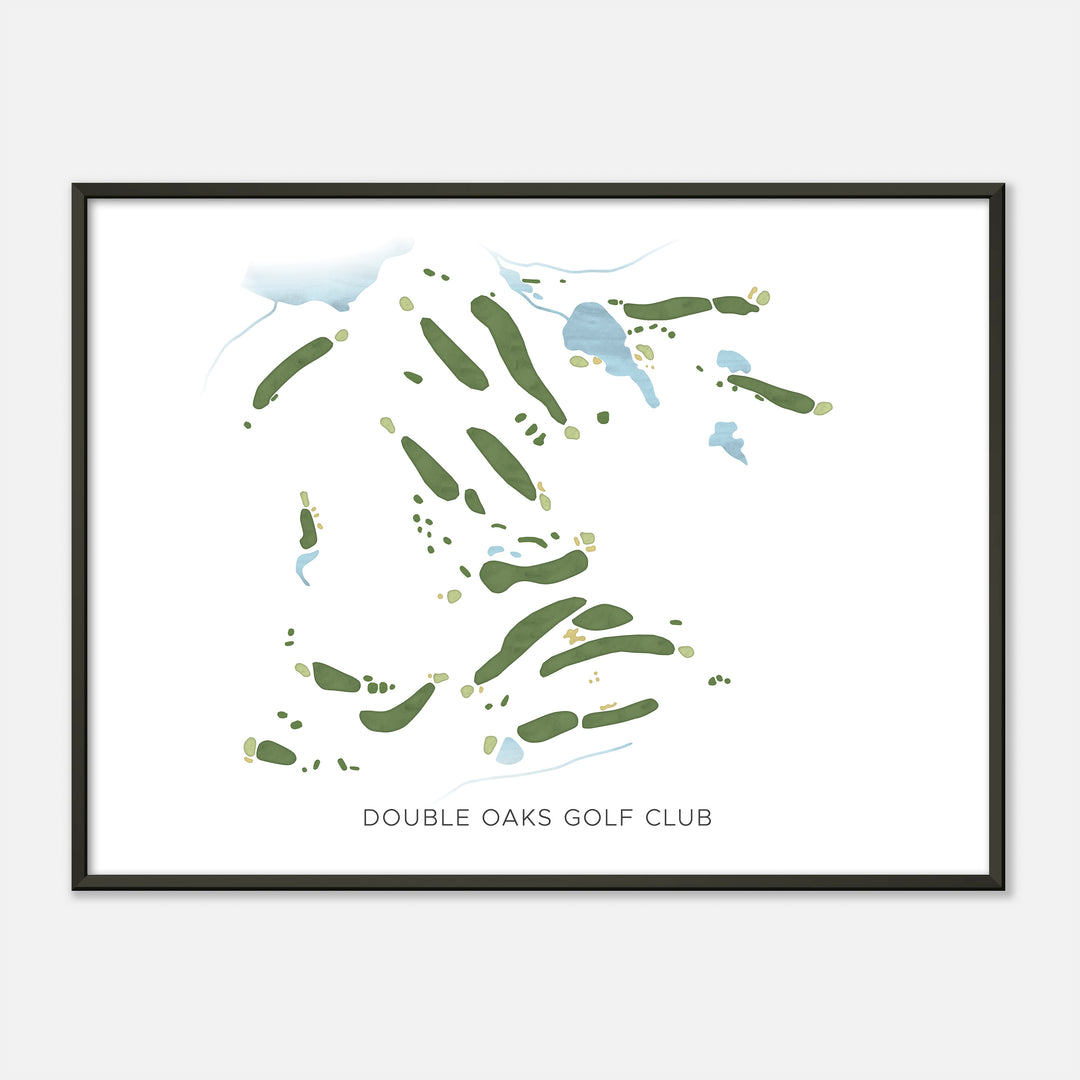 Print of Double Oaks Golf Club Modern Map