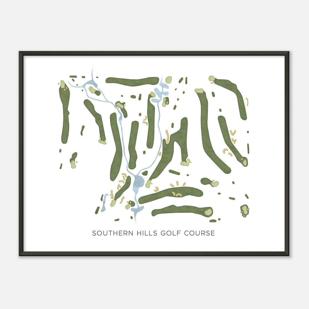 Print of Southern Hills Golf Course Modern Map