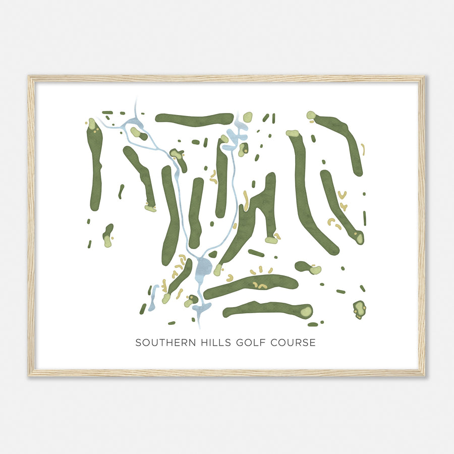 Print of Southern Hills Golf Course Modern Map