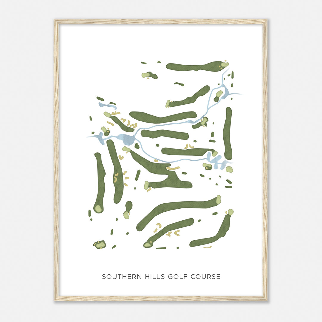 Print of Southern Hills Golf Course Modern Map