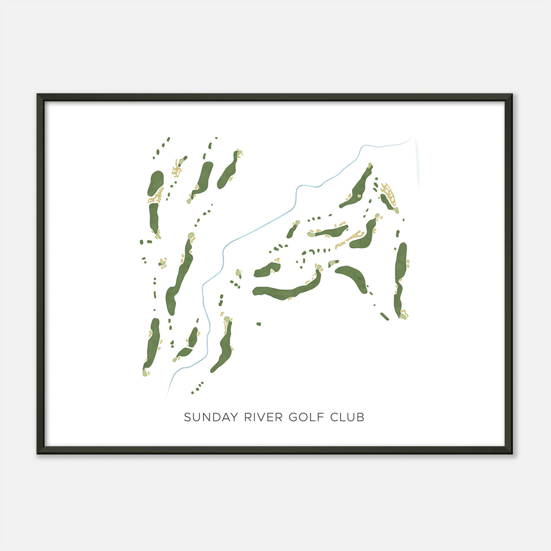 Print of Sunday River Golf Club Modern Map