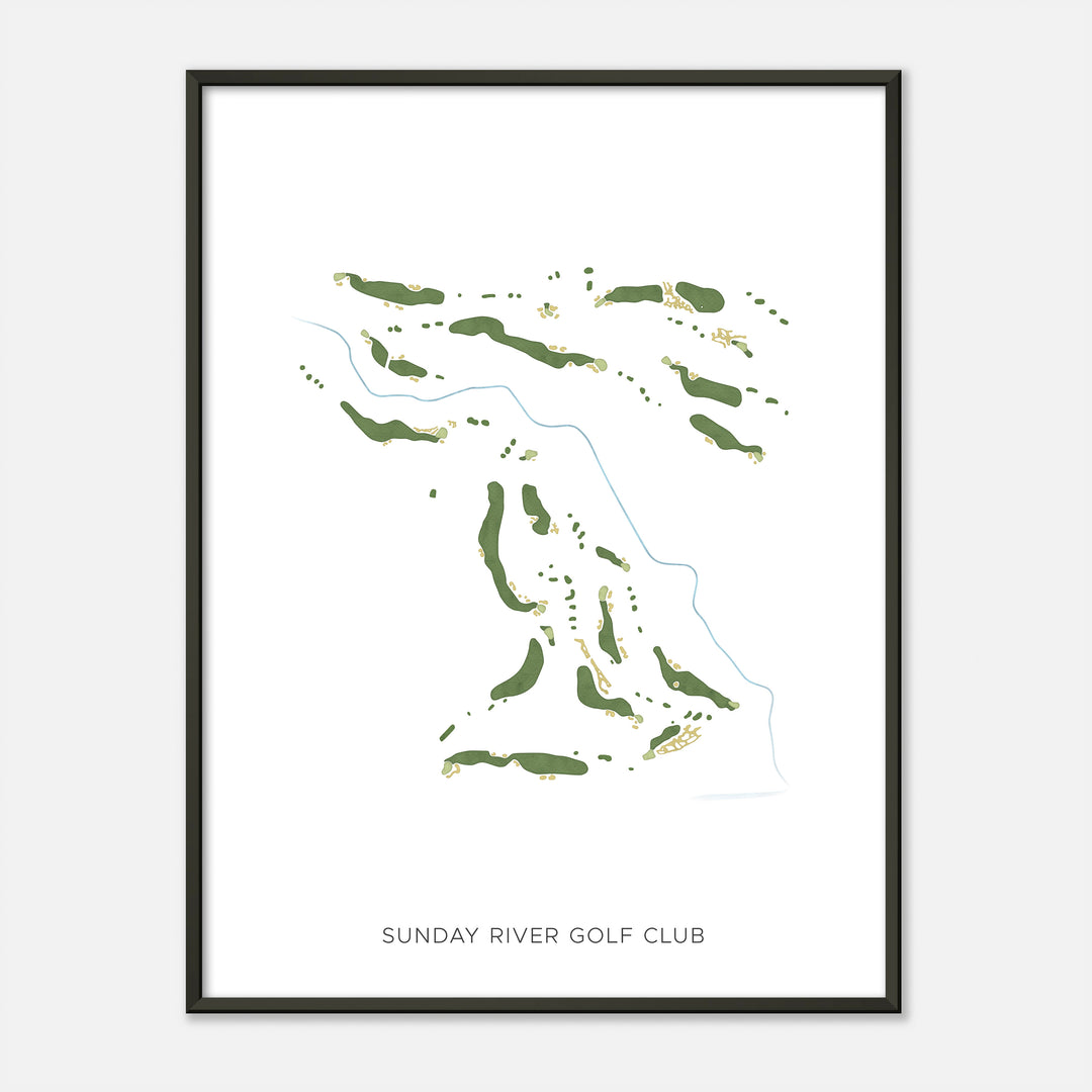 Print of Sunday River Golf Club Modern Map