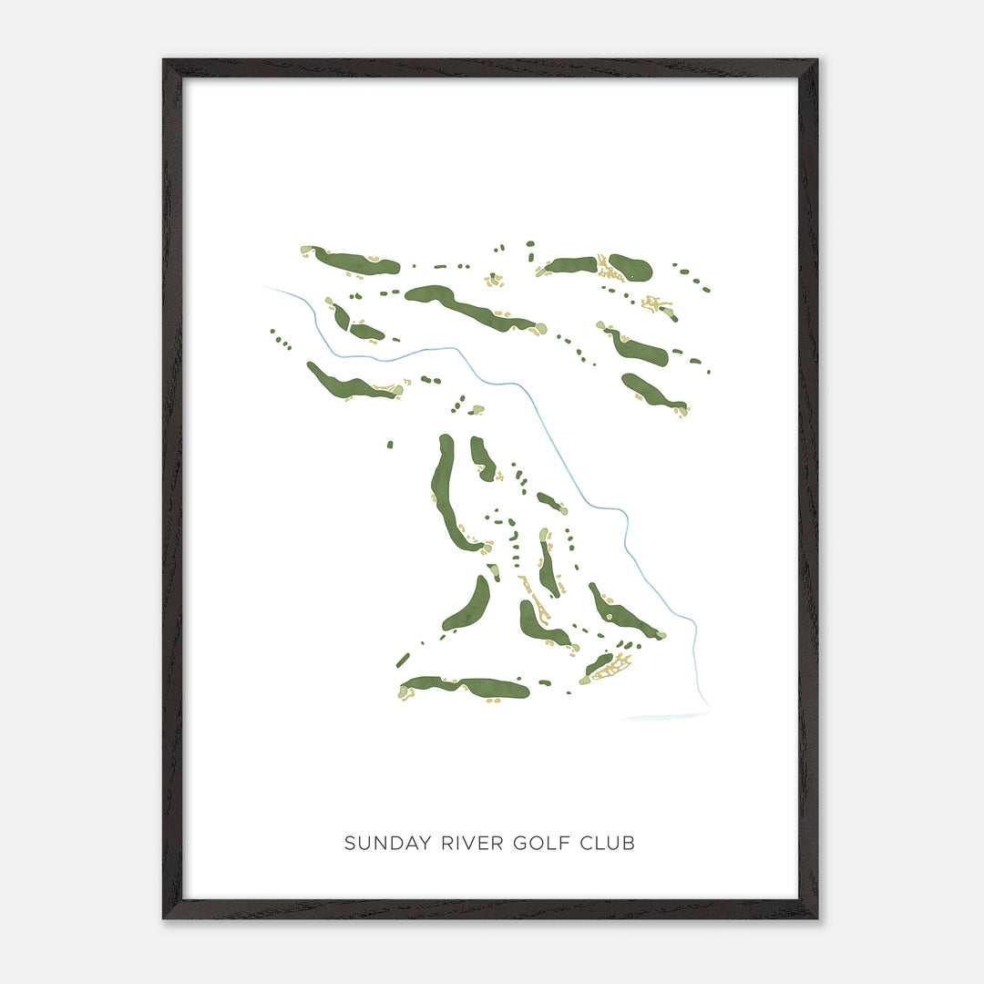 Print of Sunday River Golf Club Modern Map