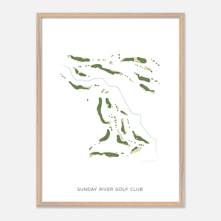 Print of Sunday River Golf Club Modern Map