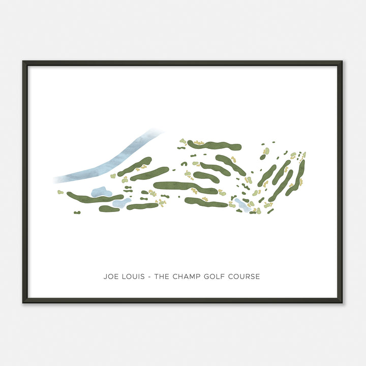 Print of Joe Louis "The Champ" Golf Course Modern Map