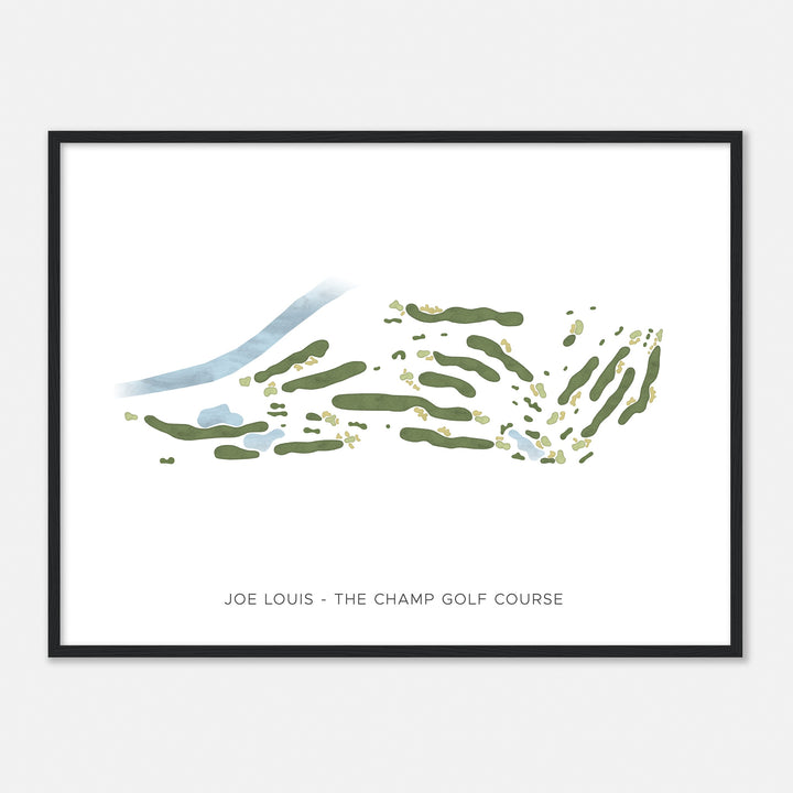 Print of Joe Louis "The Champ" Golf Course Modern Map