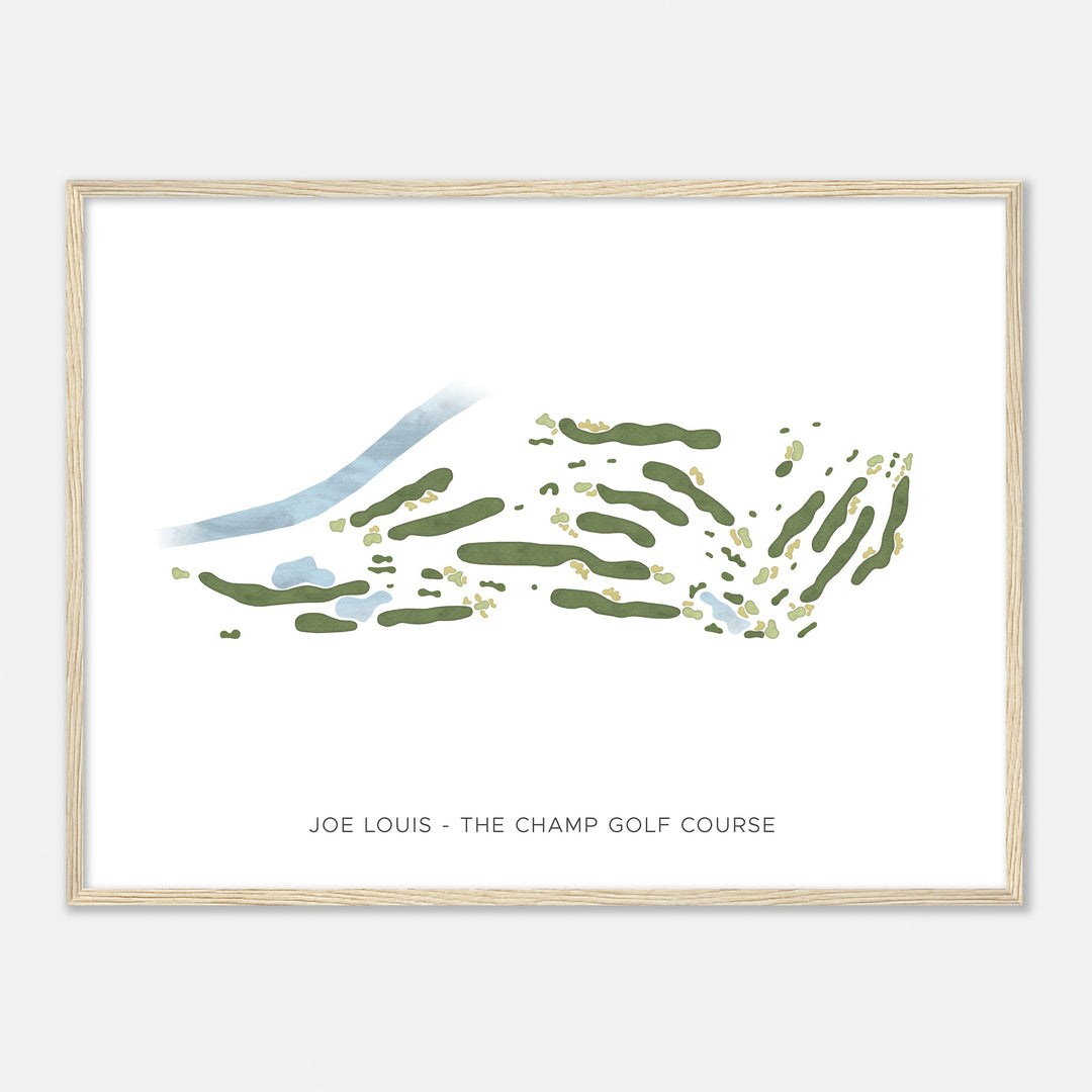 Print of Joe Louis "The Champ" Golf Course Modern Map