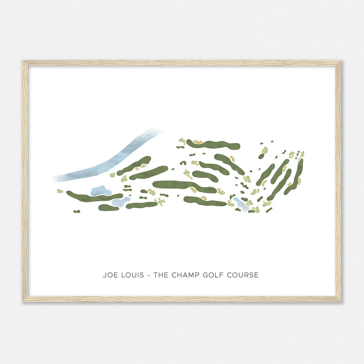 Print of Joe Louis "The Champ" Golf Course Modern Map