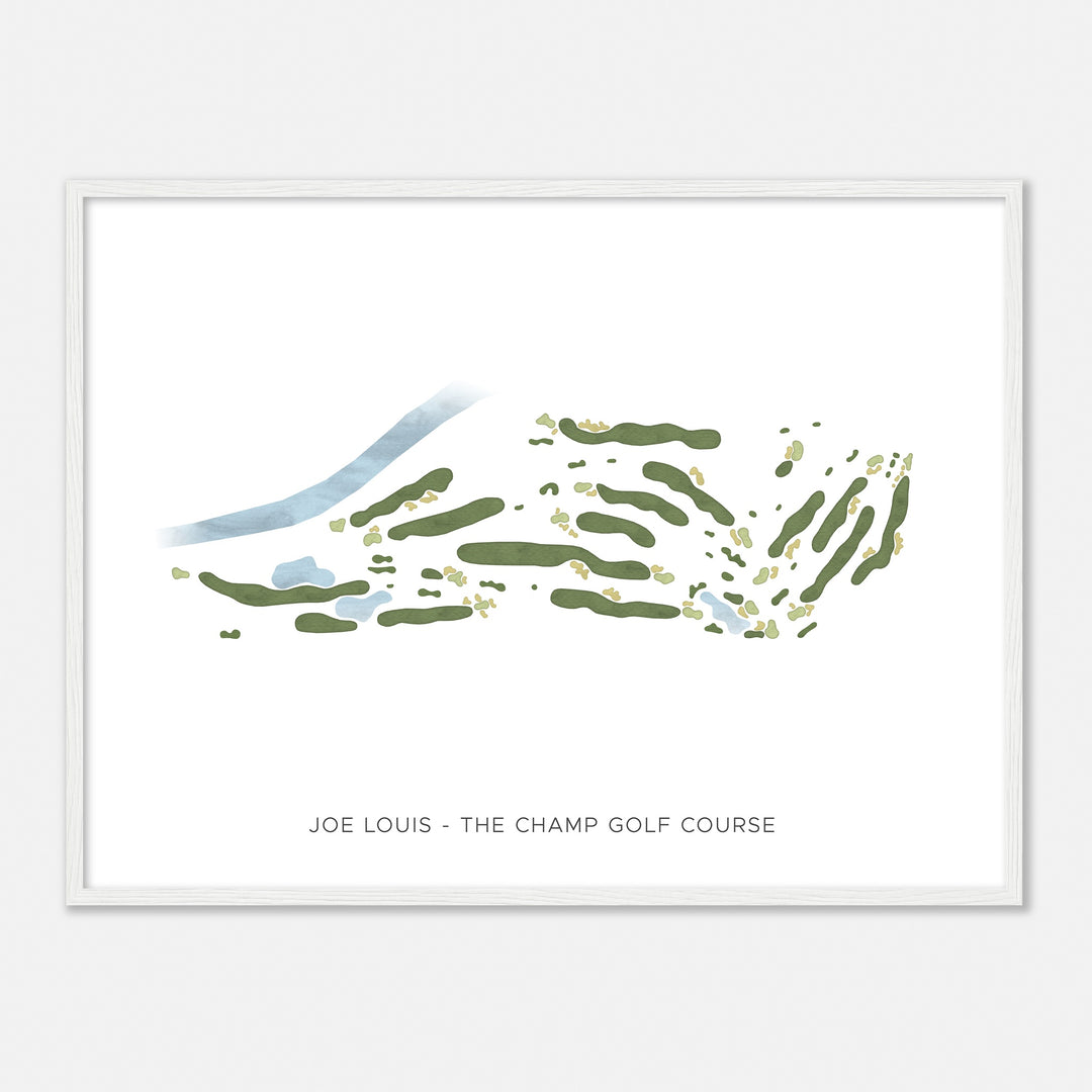 Print of Joe Louis "The Champ" Golf Course Modern Map