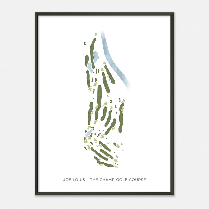 Print of Joe Louis "The Champ" Golf Course Modern Map