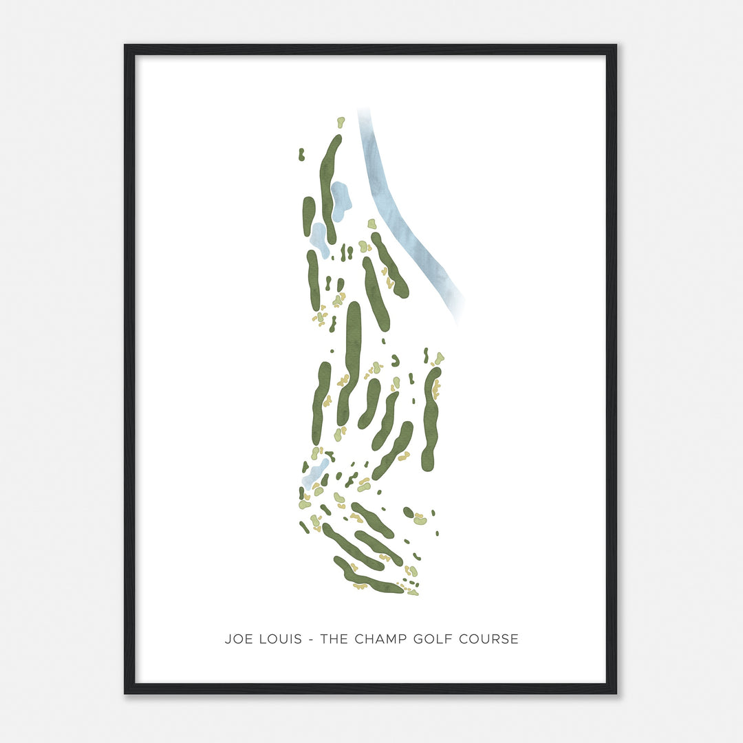 Print of Joe Louis "The Champ" Golf Course Modern Map