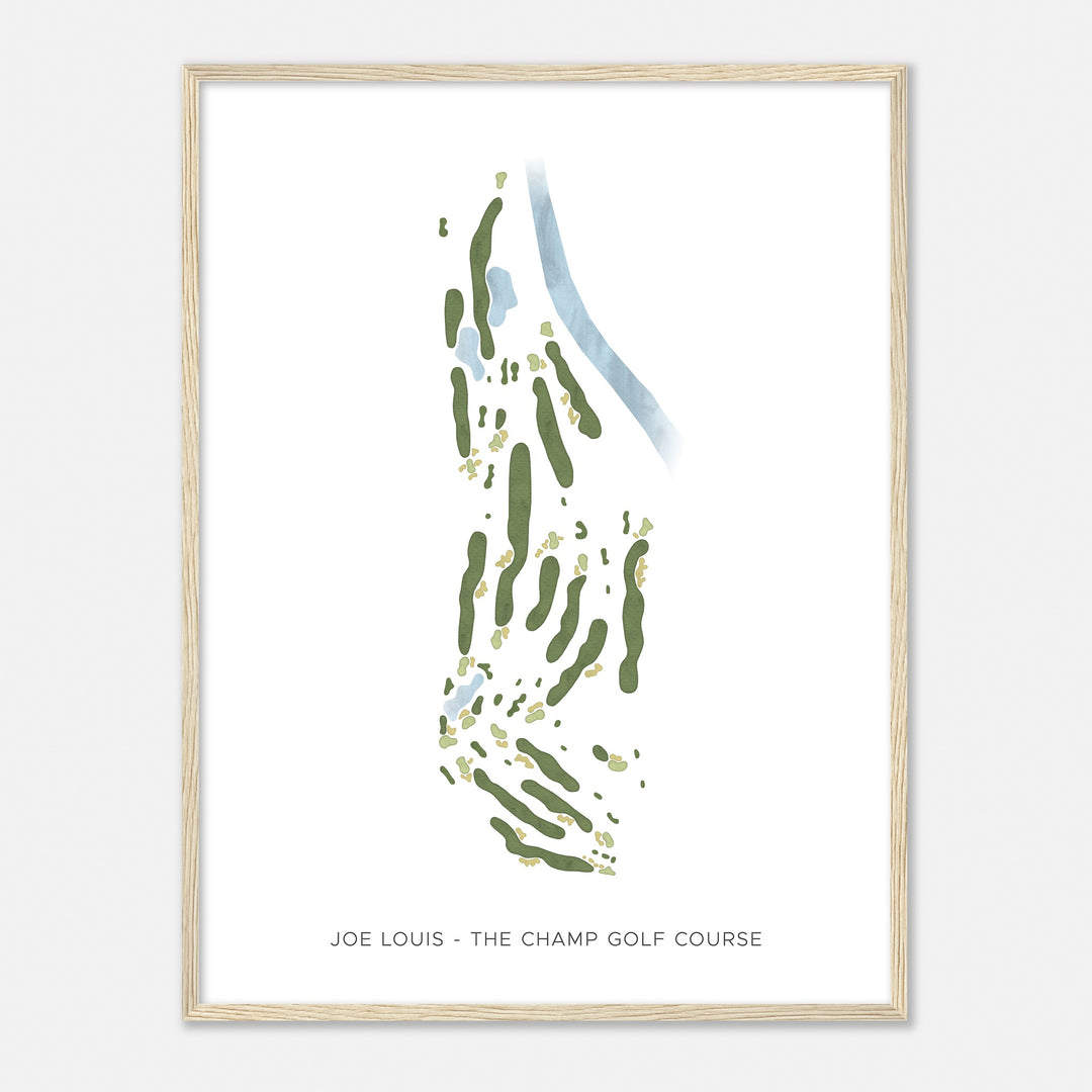 Print of Joe Louis "The Champ" Golf Course Modern Map