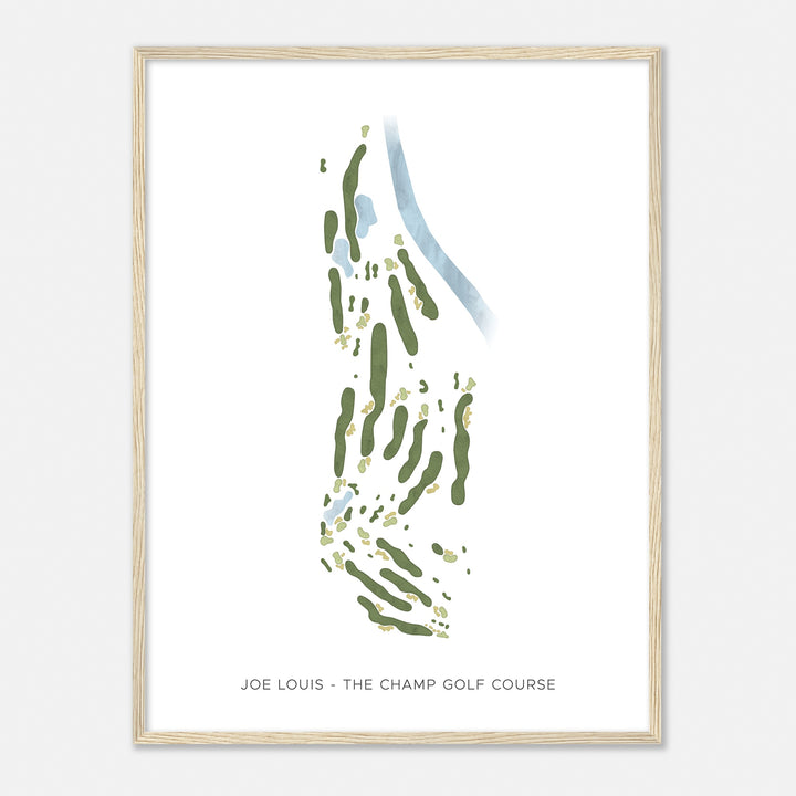 Print of Joe Louis "The Champ" Golf Course Modern Map