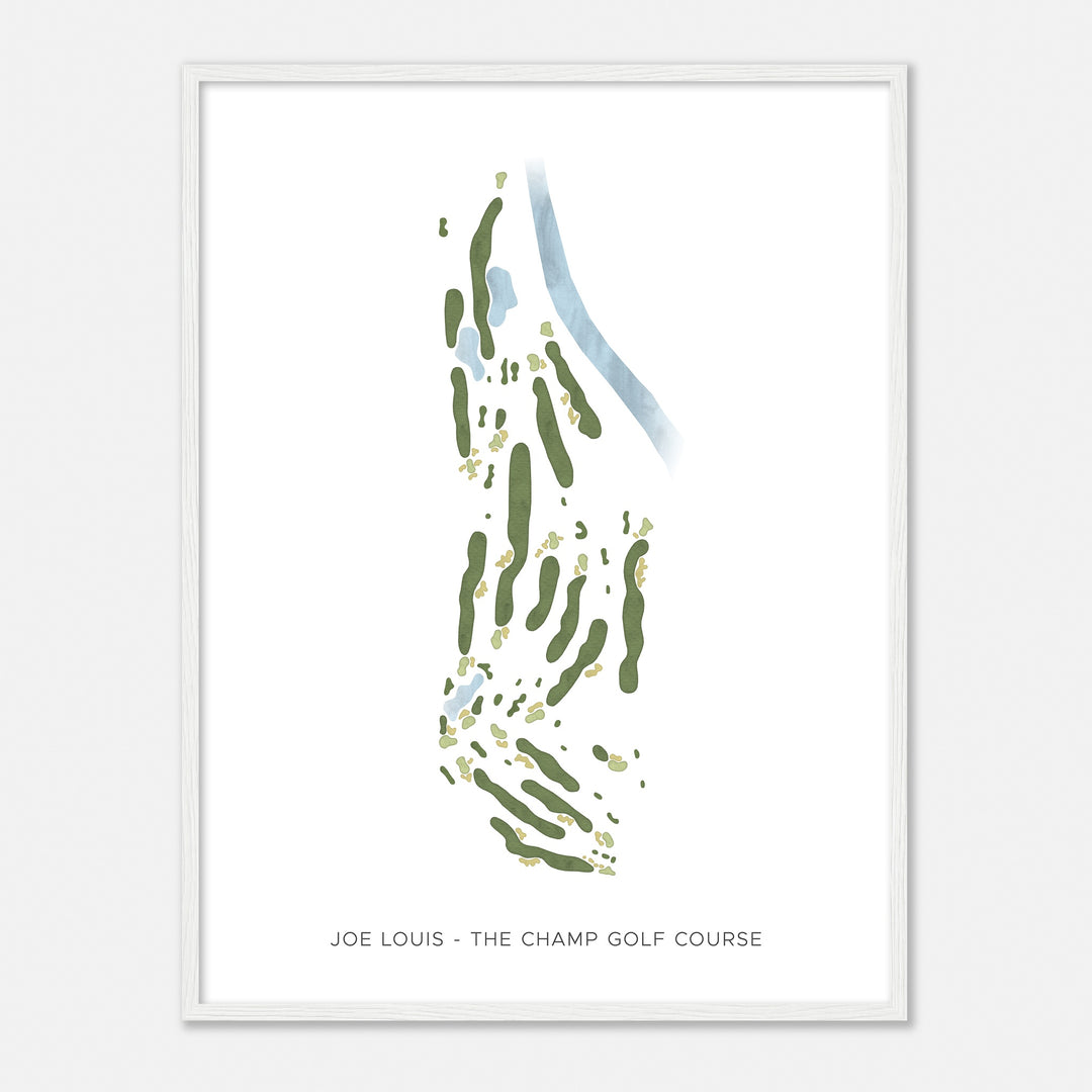Print of Joe Louis "The Champ" Golf Course Modern Map