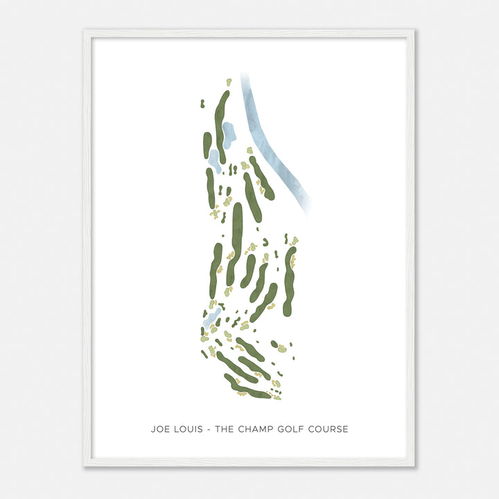 Print of Joe Louis "The Champ" Golf Course Modern Map