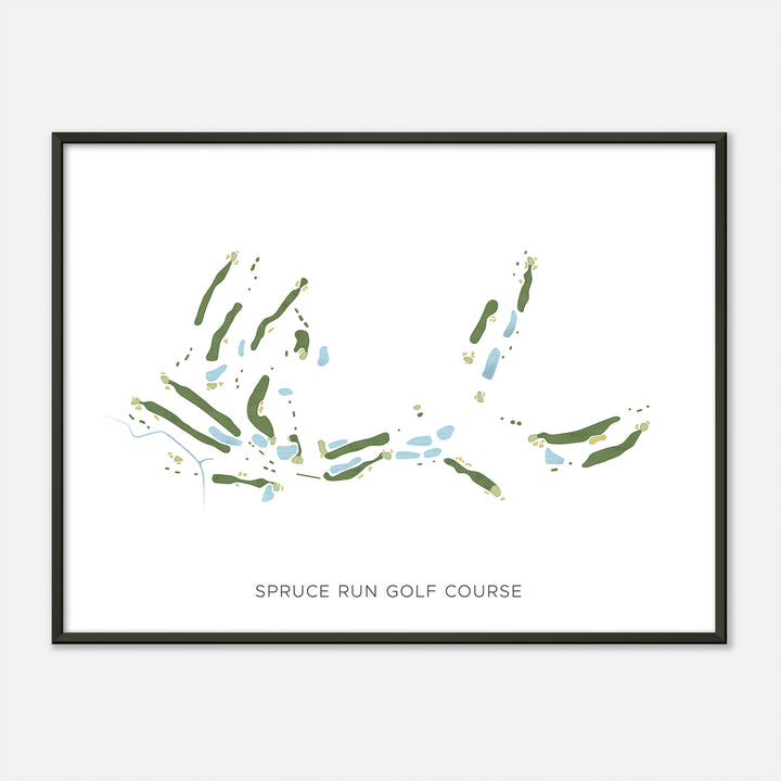 Print of Spruce Run Golf Course Modern Map