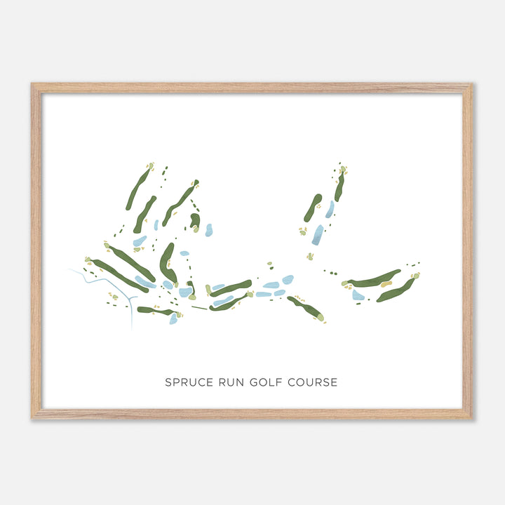 Print of Spruce Run Golf Course Modern Map