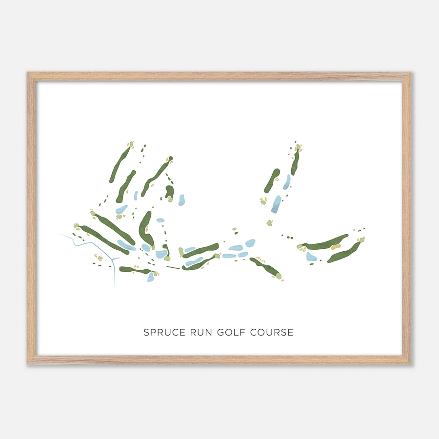 Print of Spruce Run Golf Course Modern Map