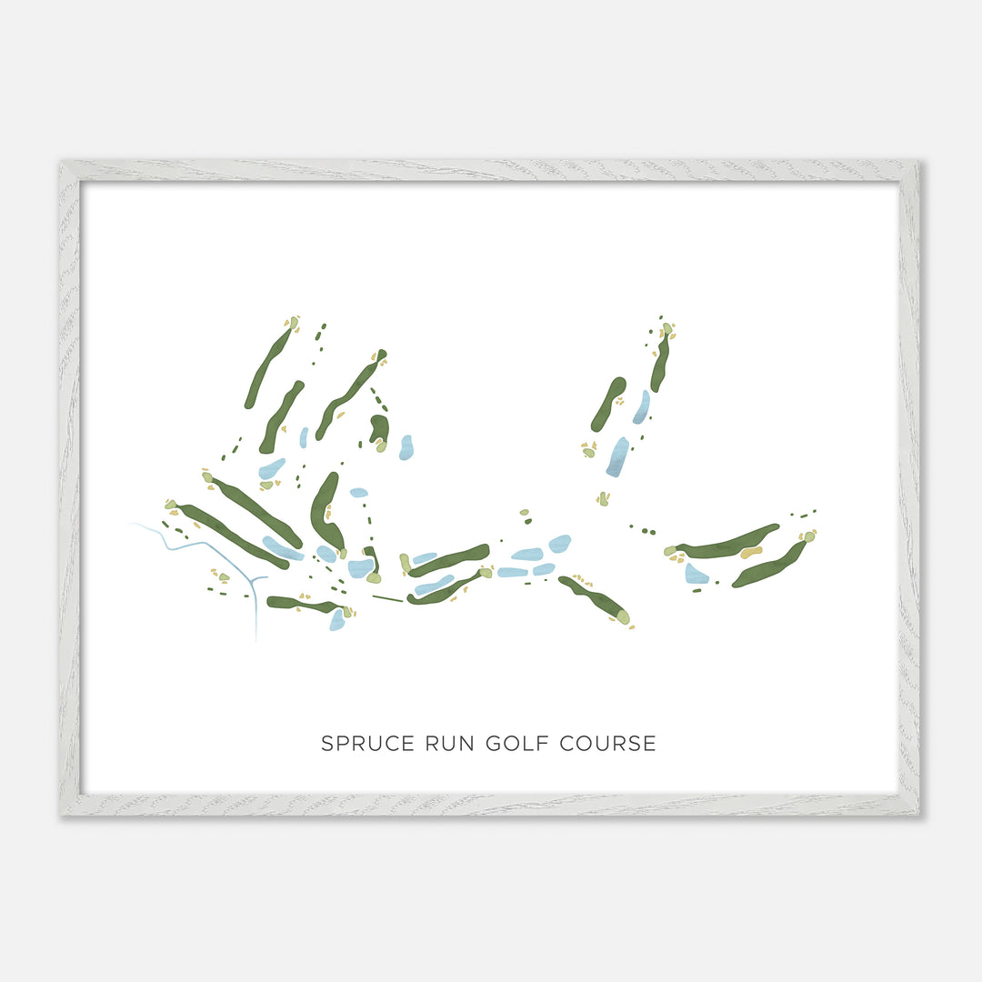 Print of Spruce Run Golf Course Modern Map