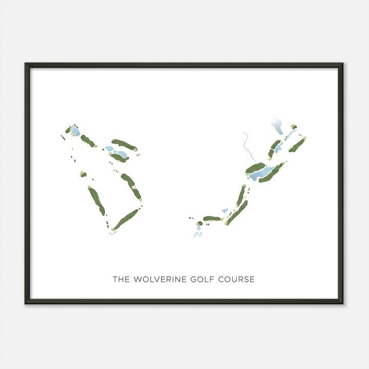 Print of The Wolverine Golf Course Modern Map