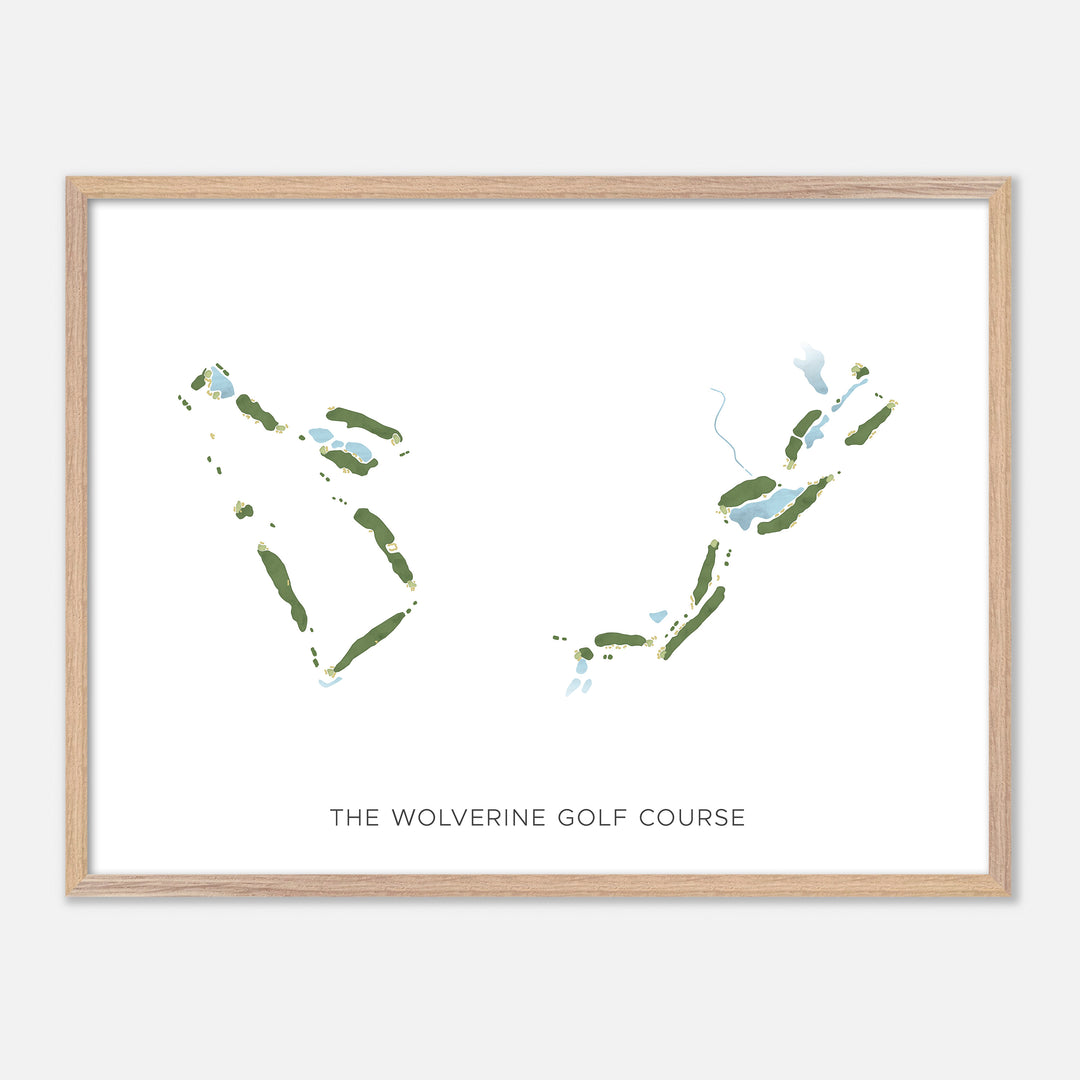 Print of The Wolverine Golf Course Modern Map