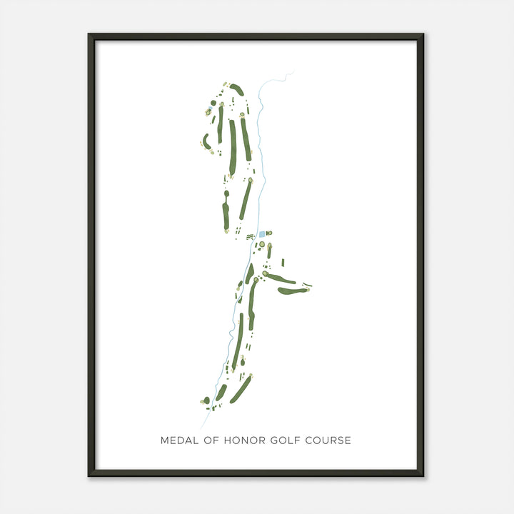 Print of Medal Of Honor Golf Course Modern Map