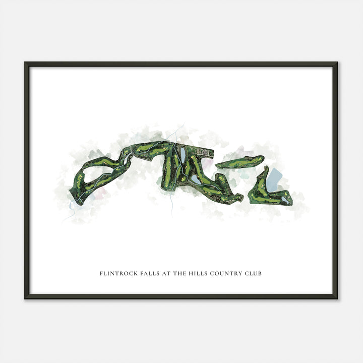 Print of Flintrock Falls At The Hills Country Club Classic Map