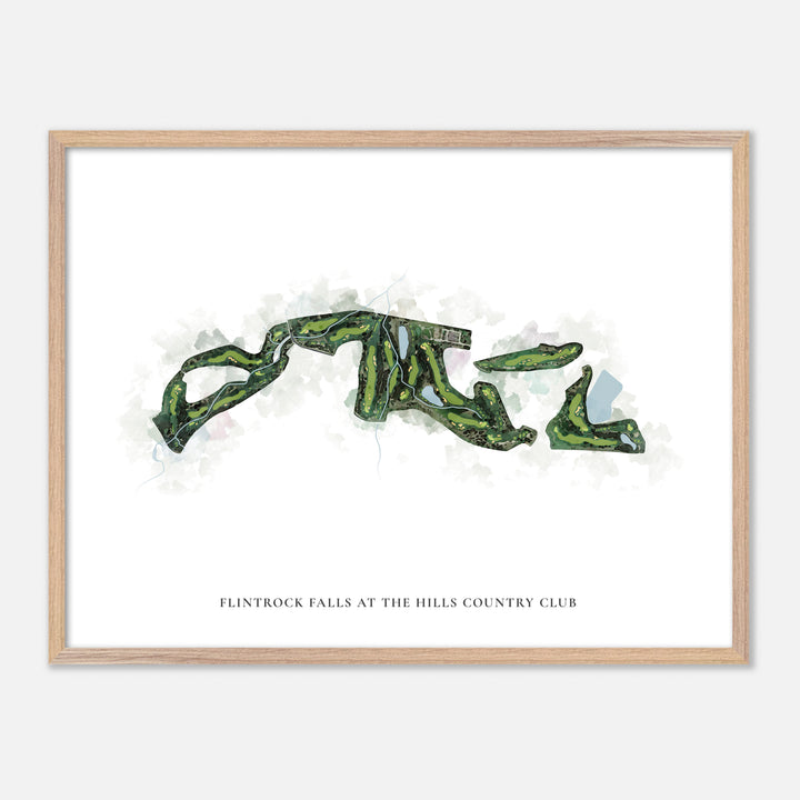Print of Flintrock Falls At The Hills Country Club Classic Map