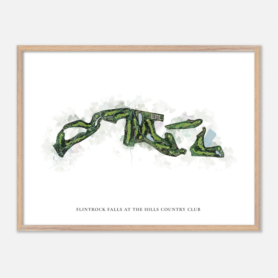 Print of Flintrock Falls At The Hills Country Club Classic Map