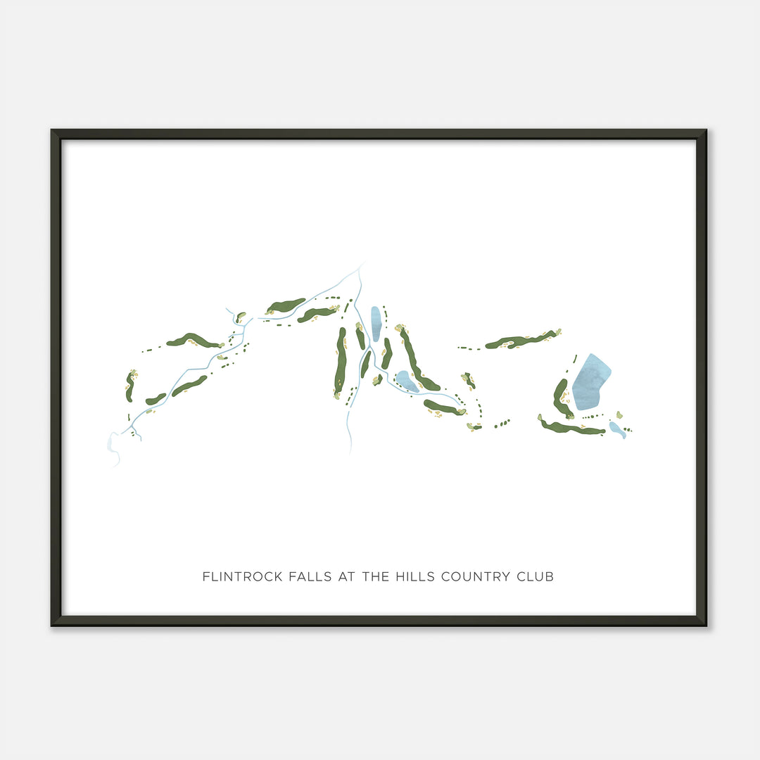 Print of Flintrock Falls At The Hills Country Club Modern Map