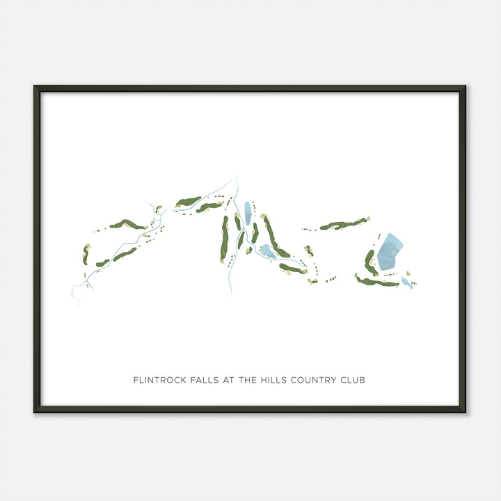 Print of Flintrock Falls At The Hills Country Club Modern Map