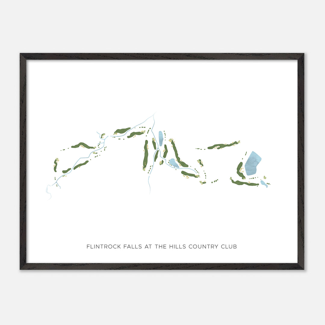 Print of Flintrock Falls At The Hills Country Club Modern Map