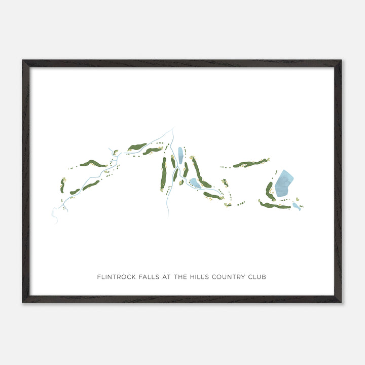 Print of Flintrock Falls At The Hills Country Club Modern Map