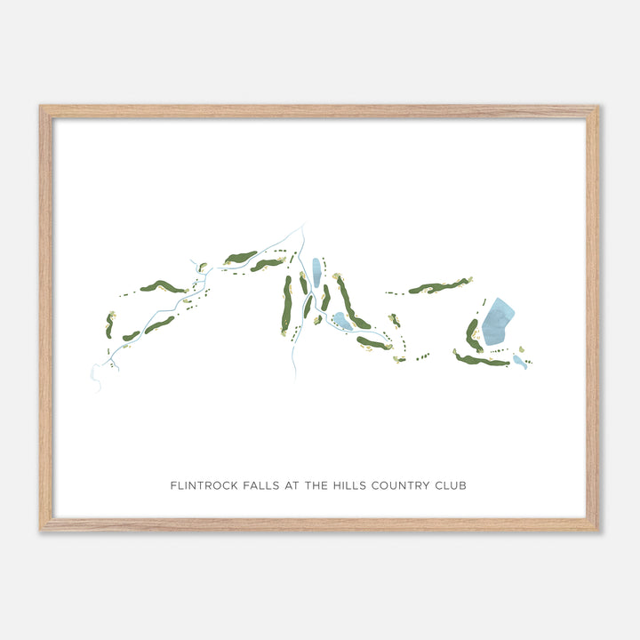 Print of Flintrock Falls At The Hills Country Club Modern Map