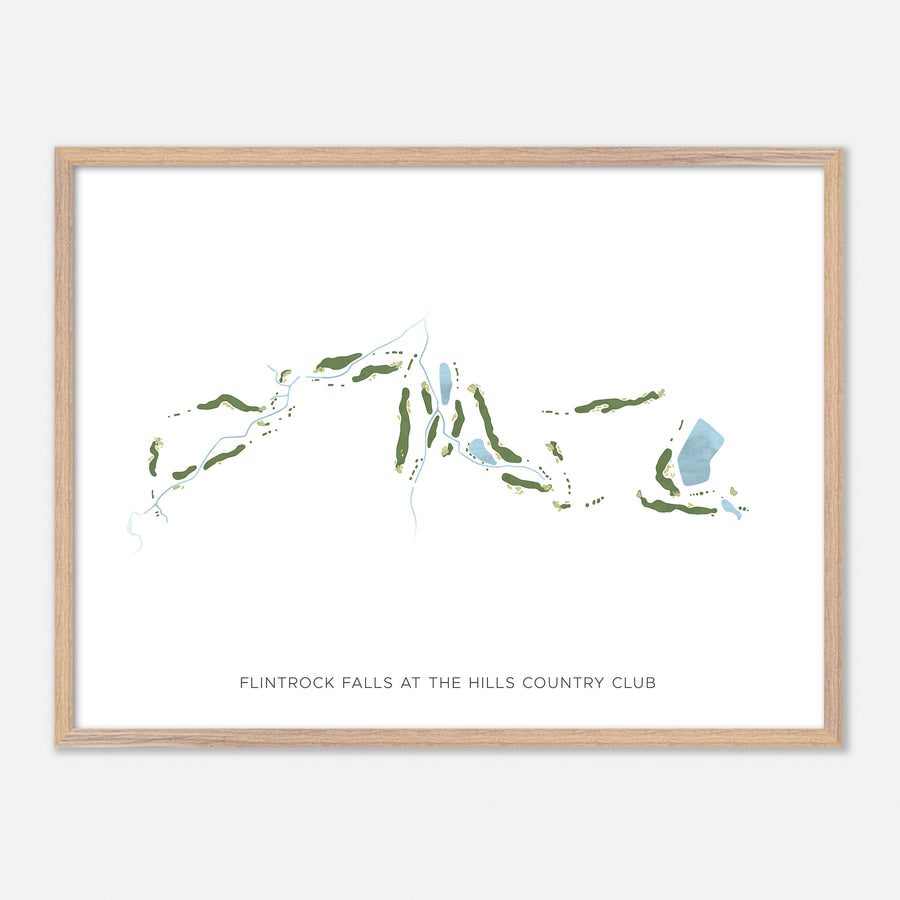 Print of Flintrock Falls At The Hills Country Club Modern Map