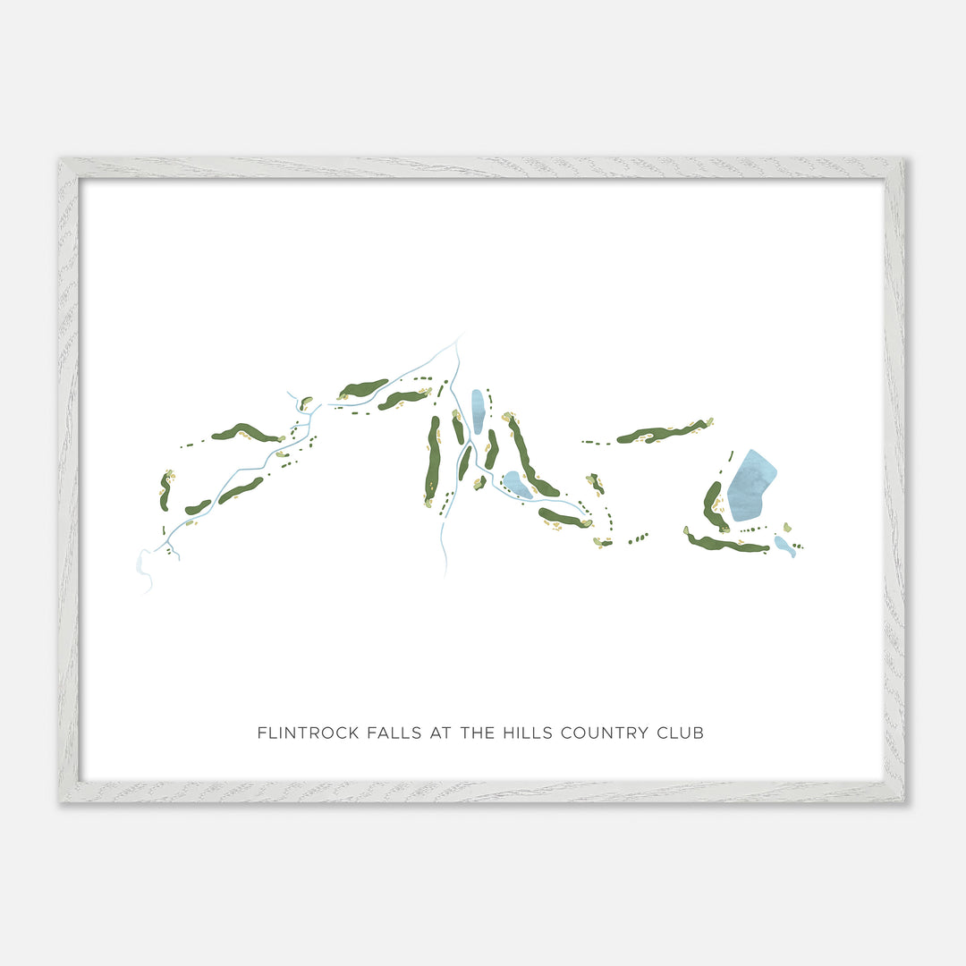 Print of Flintrock Falls At The Hills Country Club Modern Map