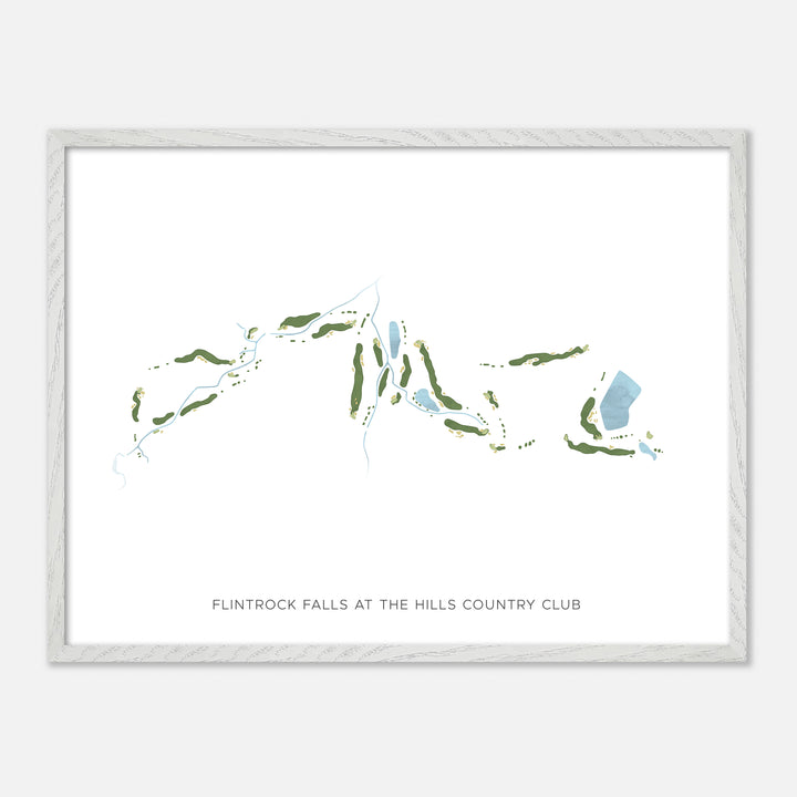 Print of Flintrock Falls At The Hills Country Club Modern Map