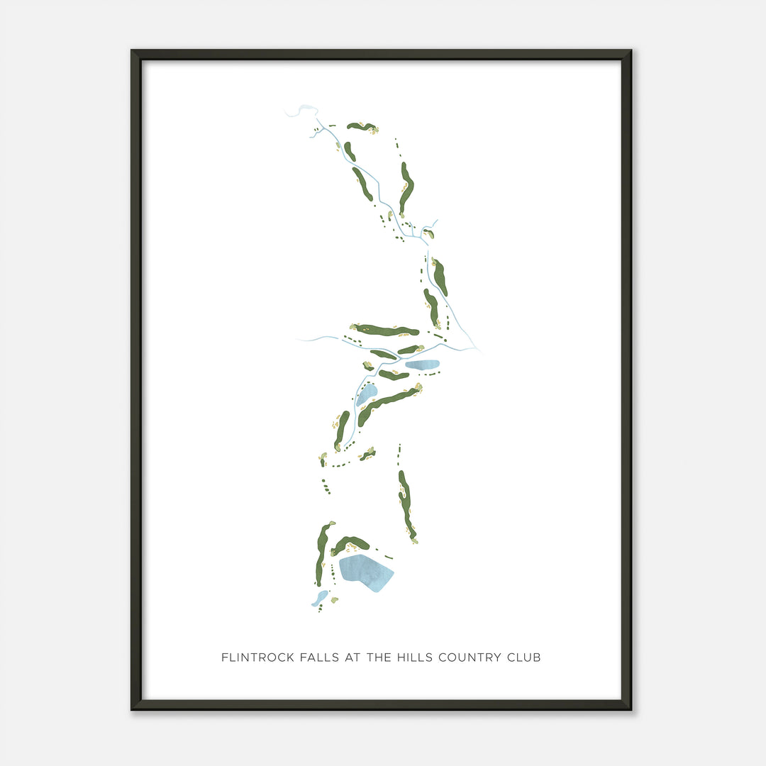 Print of Flintrock Falls At The Hills Country Club Modern Map