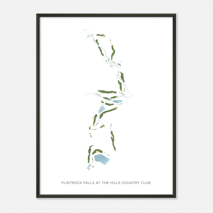 Print of Flintrock Falls At The Hills Country Club Modern Map
