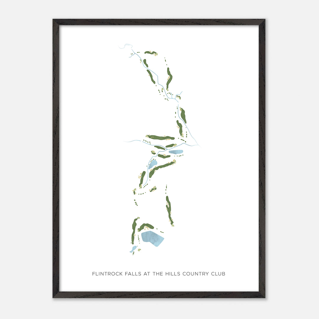 Print of Flintrock Falls At The Hills Country Club Modern Map