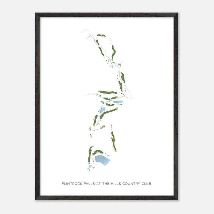 Print of Flintrock Falls At The Hills Country Club Modern Map