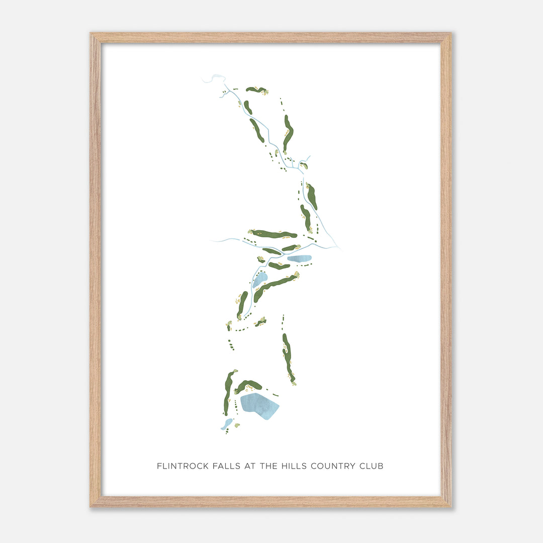 Print of Flintrock Falls At The Hills Country Club Modern Map