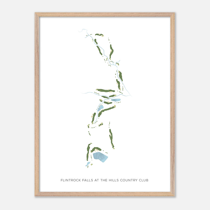 Print of Flintrock Falls At The Hills Country Club Modern Map