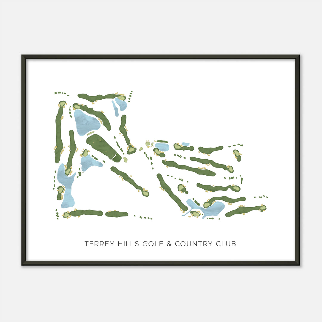 Print of Terrey Hills Golf & Country Club Modern Map