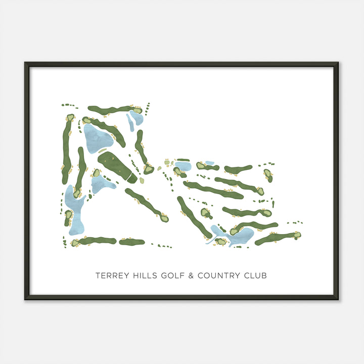 Print of Terrey Hills Golf & Country Club Modern Map