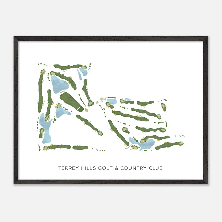 Print of Terrey Hills Golf & Country Club Modern Map