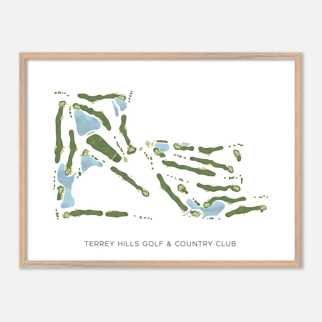 Print of Terrey Hills Golf & Country Club Modern Map