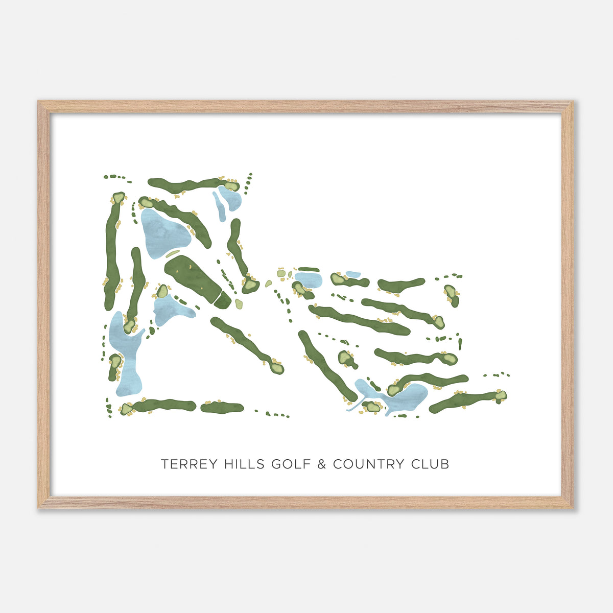 Print of Terrey Hills Golf & Country Club Modern Map