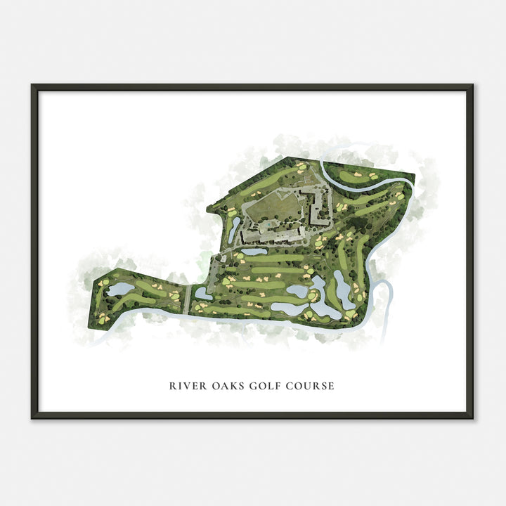 Print of River Oaks Golf Course Classic Map