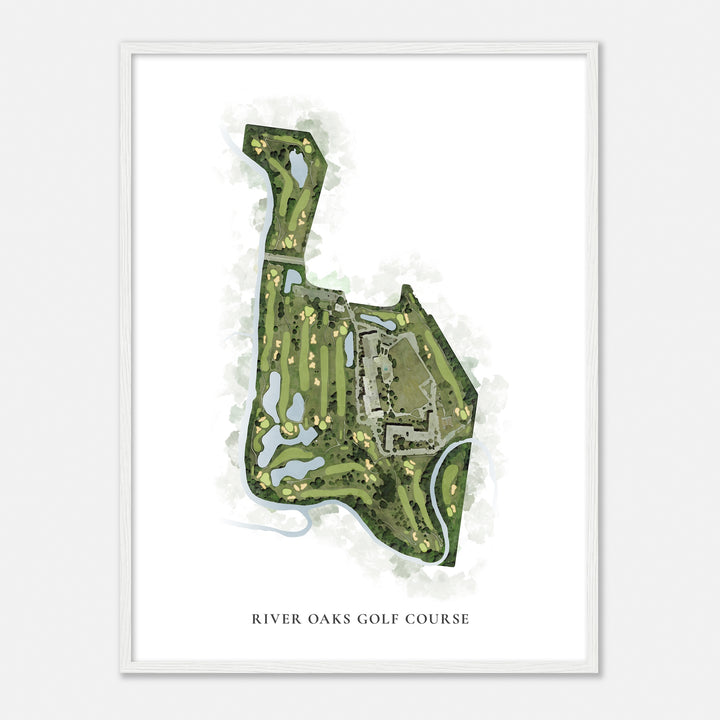 Print of River Oaks Golf Course Classic Map